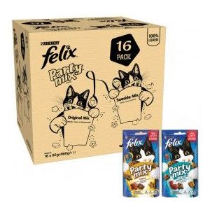 Felix Party Mix Original / Seaside kattensnoep 16 x 60 gr