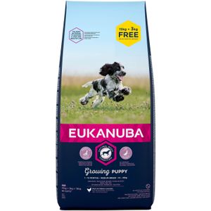 15 + 3 kg Eukanuba Puppy Medium Breed kip hondenvoer
