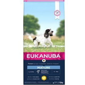 2 x 3 kg Eukanuba Mature Medium Breed kip hondenvoer