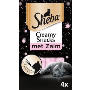 Sheba Creamy Snacks met zalm kattensnack (4 st)