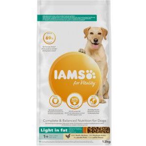 12 kg Iams for Vitality Adult Light hondenvoer