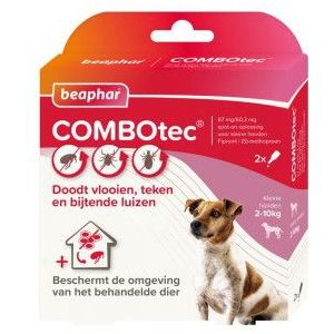 2 pipetten 2-10 kg Beaphar Combotec antivlomiddel hond
