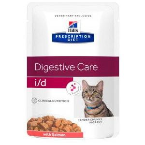 Hill's Prescription Diet I/D Digestive Care nat kattenvoer met zalm maaltijdzakje multipack