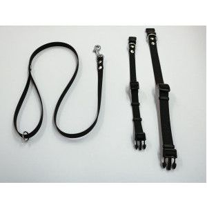 Halsband of looplijn Luca anti-slip rubber zwart