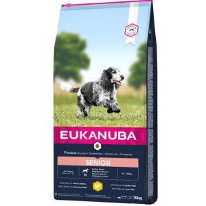 2 x 15 kg Eukanuba Caring Senior Medium Breed kip hondenvoer