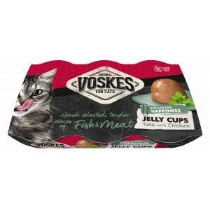 Voskes Jelly Cups tonijn met kip kattensnack (6x25 g)