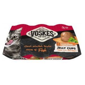 Voskes Jelly Cups tonijn met garnalen kattensnack (6x25 g)