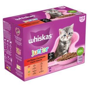 Whiskas Junior Classic Selectie in saus multipack (12 x 85 g)