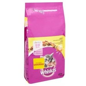 2 x 1,9 kg Whiskas Junior met kip kittenvoer