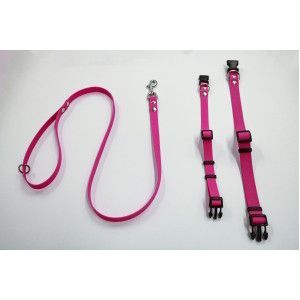 Halsband of looplijn Luca anti-slip rubber fuchsia