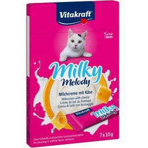 Vitakraft Milky Melody melkcrème met kaas kattensnack (7 x 10 g)