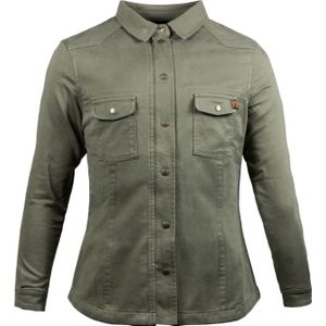 John Doe Motoshirt Basic, blouse/jas vrouwen, donkergroen, XXL