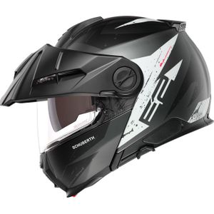 Schuberth E2 Explorer, opklapbare helm, Mat Zwart/Grijs/Wit, XL (60/61)