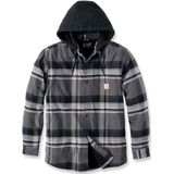 Carhartt Rugged Flex Flannel Fleece, stoffen jas, zwart/grijs, M