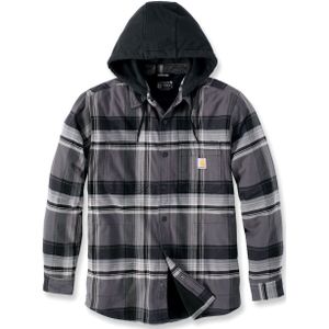 Carhartt Rugged Flex Flannel Fleece, stoffen jas, zwart/grijs, XXL