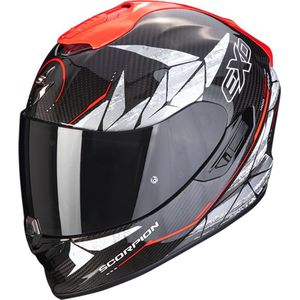 Scorpion EXO-1400 Evo Carbon Air Aranea Red, integraalhelm, Zwart/Neon-Rood, XS