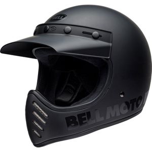 Bell Moto-3 Classic, kruishelm, Mat-Zwart/Zwart, L