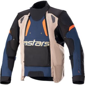 Alpinestars Halo, textieljas Drystar, Zwart/Donkerblauw/Beige/Oranje, S