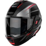 Nolan N120-1 Nightlife N-Com, modulaire helm, Mat Zwart/Grijs/Rood, M