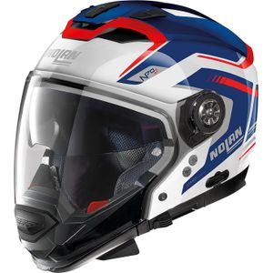 Nolan N70-2 GT Switchback N-Com, modulaire helm, Wit/Blauw/Rood, S