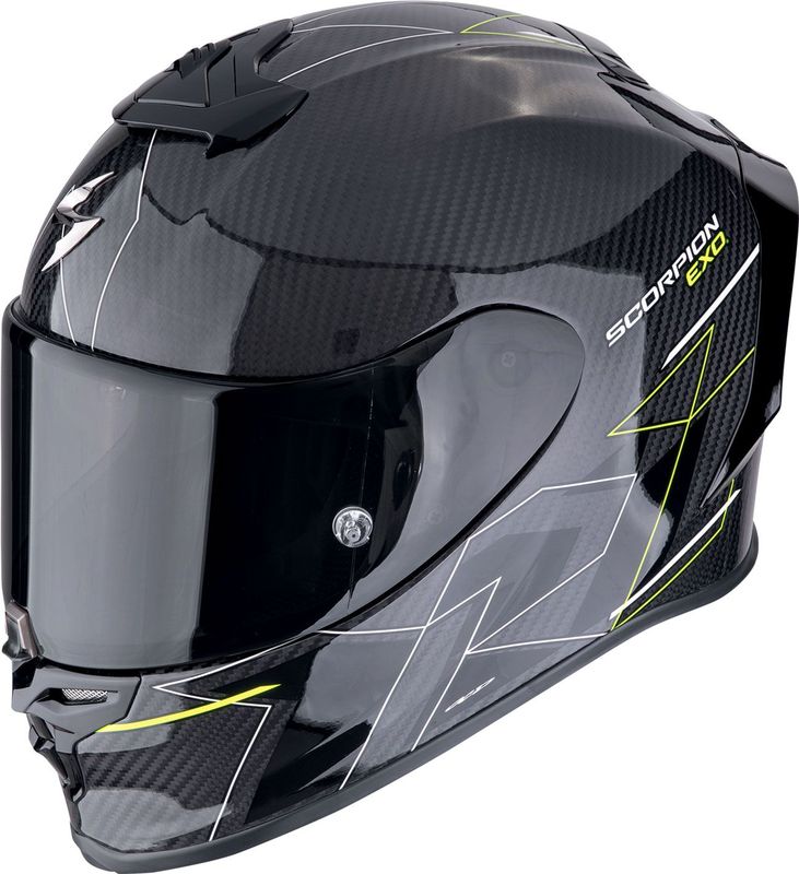 Scorpion EXO-R1 Evo Carbon Air Cynergy, integraalhelm, Zwart/Neon-Geel, XL