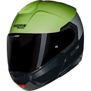 Nolan N90-3 Verniciatura Speciale 341, opklapbare helm, Zwart/Lichtgroen/Lichtgrijs, XXL