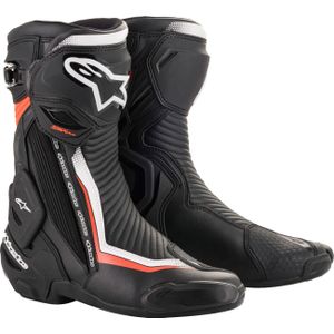 Alpinestars SMX Plus V2, Laarzen, zwart/witte/neon rood, 48 EU