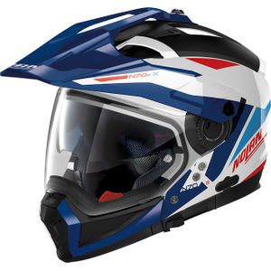 Nolan N70-2 X Stunner N-Com, modulaire helm, Wit/Blauw/Rood/Zwart, L