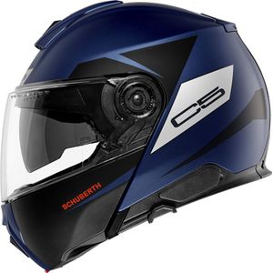 Schuberth C5 Eclipse, opklapbare helm, Mat Zwart/Blauw/Wit, XL (60/61)