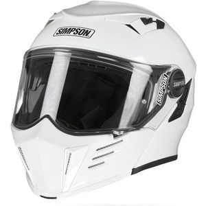 Simpson Darksome Solid, opklapbare helm, witte, M