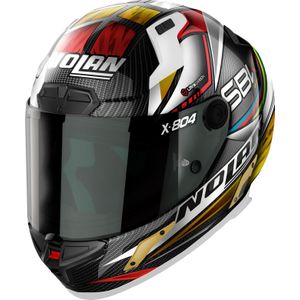 Nolan X-804 RS Ultra Carbon SBK, integraalhelm, Zwart/Grijs/Goud/Rood, M