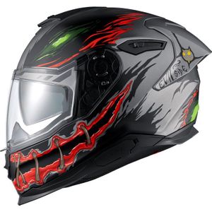 Nexx Y.100R Night Rider, integraalhelm, Mat Zwart/Grijs/Rood, L