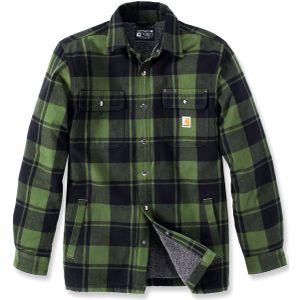 Carhartt Flannel Sherpa, stoffen jas, zwart/groen, M