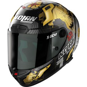 Nolan X-804 RS Ultra Carbon Checa, integraalhelm, Zwart/Goud/Grijs, L