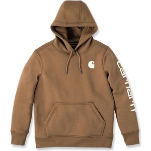 Carhartt Clarksburg Logo, hoody vrouwen, Bruin/Wit, M