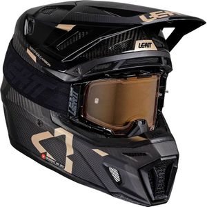 Leatt 9.5 Carbon-White, motorcrosshelm, zwart/goud, M