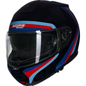 Nolan N100-6 Assoluto 348, opklapbare helm, Zwart/Rood/Blauw/Lichtblauw, M