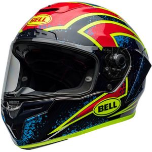 Bell Race Star DLX Flex Xenon, integraalhelm, Zwart/Rood/Neon-Geel/Blauw, L