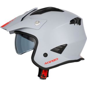 Acerbis Aria Solid, integraalhelm, Mat Lichtgrijs/Rood, S