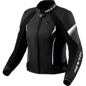 Revit Xena 4, leren jas vrouwen, Zwart/Wit, 44