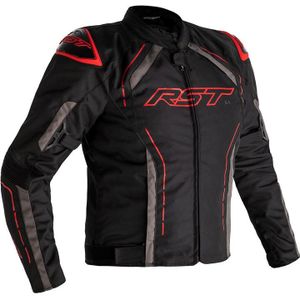RST S-1, waterdicht textieljack, zwart/grijs/rood, XXL