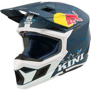 Kini MX3 Red Bull 1.0, motorcrosshelm, Mat Donkerblauw/Wit/Blauw, XL