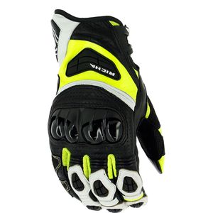 Richa 5STL, Handschoenen, zwart/witte/neon geel, 2XL
