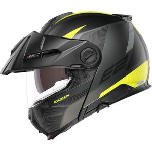 Schuberth E2 Defender, opklapbare helm, Mat Zwart/Neon-Geel, L (58/59)