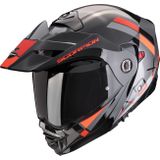 Scorpion ADX-2 Galane, opklapbare helm, zilver/zwart/rood, S