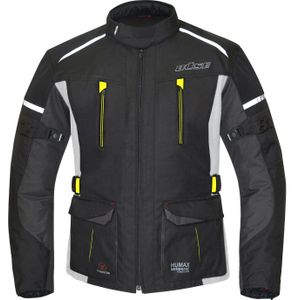 Büse Rider, waterdicht textieljack, Zwart/Grijs/Neon-Geel, S