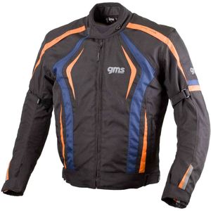 GMS-Moto Pace, textieljas, zwart/oranje/blauw, 3XL