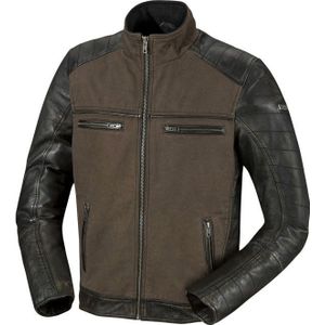 IXS Jimmy, leren-textiel jas, donkergroen/zwart, 50