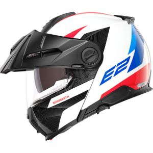 Schuberth E2 Defender, opklapbare helm, Wit/Blauw/Rood, XL (60/61)