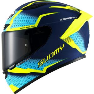 Suomy Track-1 Reaction, integraalhelm, Mat Donkerblauw/Turquoise/Geel, L